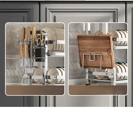 رف تجفيف الأطباق رف أطباق متعدد الطوابق  حامل أطباق للمطبخ