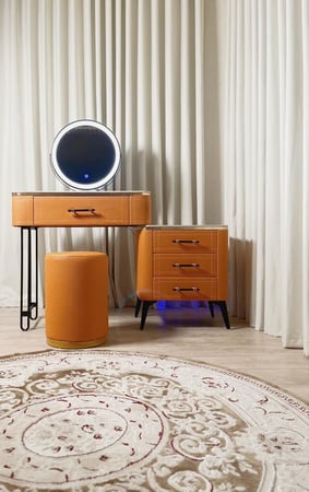 تسريحة مكياج LED طاولة مكياج مودرن كرسي مكياج مريح