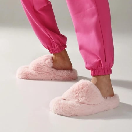 Baby Pink  fluffy  slippers