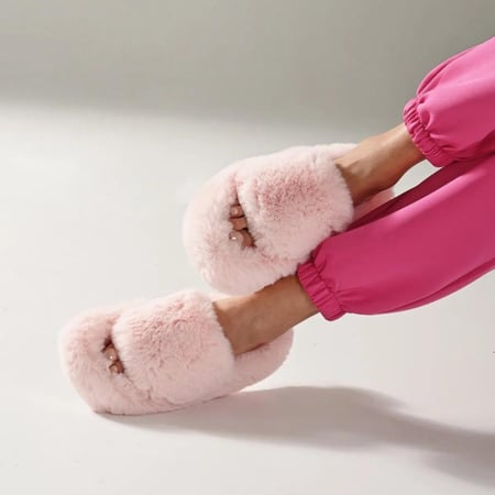 Baby Pink  fluffy  slippers