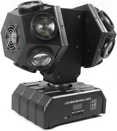 اضائة ليزر حفلات جانبي دبل هيد 12 عدسة 5 الوان led