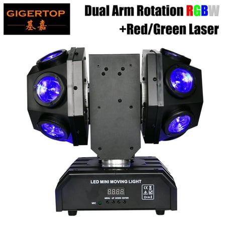 اضائة ليزر حفلات جانبي دبل هيد 12 عدسة 5 الوان led