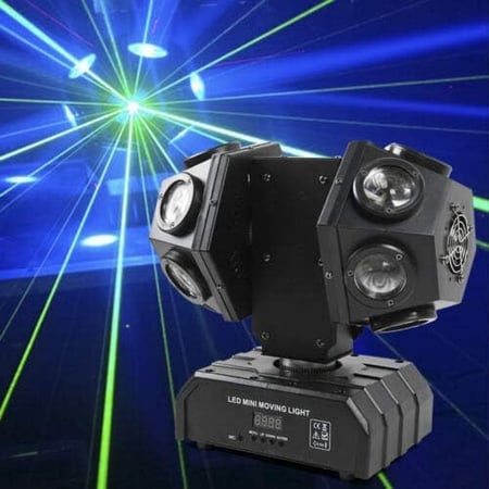 اضائة ليزر حفلات جانبي دبل هيد 12 عدسة 5 الوان led