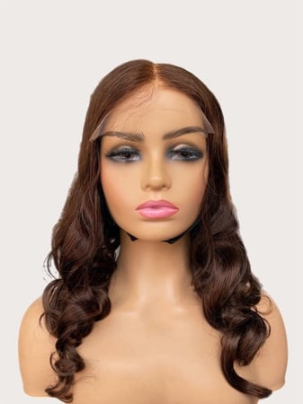 باروكه شعر طبيعي دانتيل امامي باللون البني ليسا