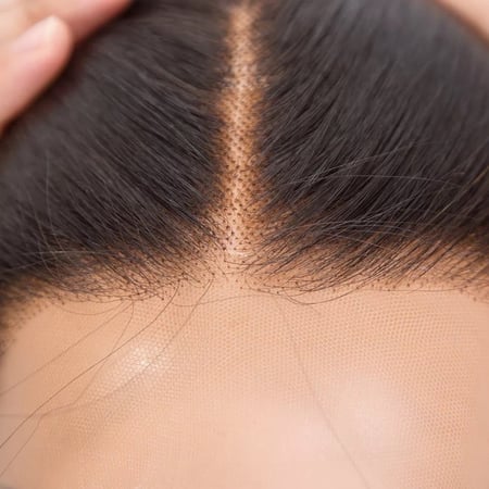 باروكة جذور امامية شعر طبيعي 100 HD اسود