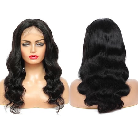 باروكة شعر طبيعي جذور امامية اسود طبيعي مموج نانسي