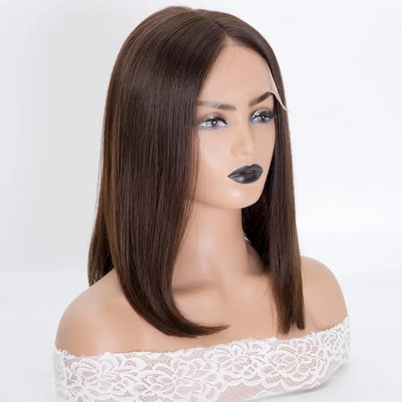 باروكة شعر طبيعي 100 كثافه عالية بني فاتح ميان