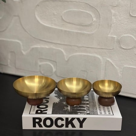 صحن استيل بقاعده خشب