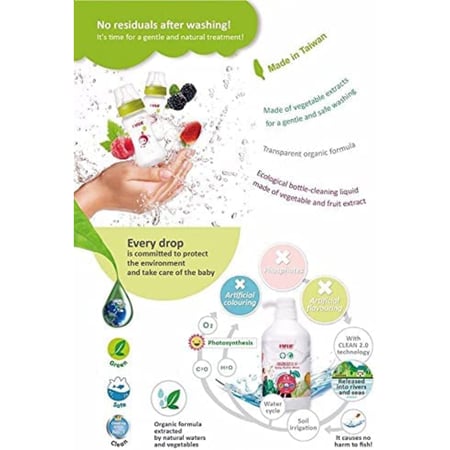 منظف زجاجات FARLIN-CLEAN 2.0 - 300 مل مع غطاء قابل للطي