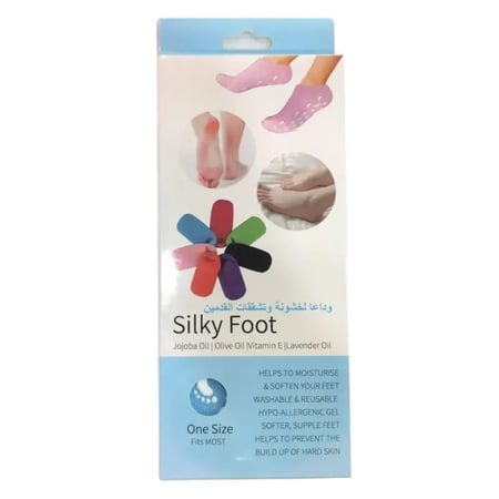 جوارب سلكي فوت (Silky Foot) بالسيليكون والزيوت الأساسية لمعالجة تشققات الكعب