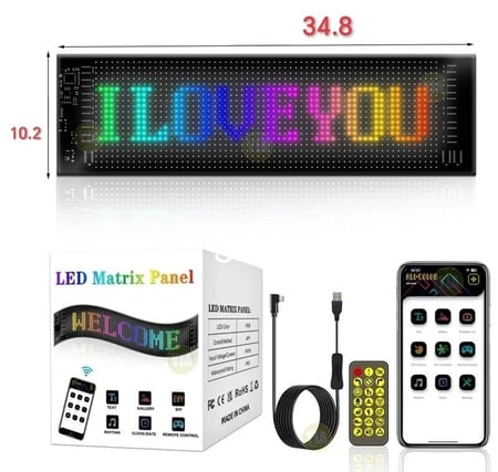 LED العيون السحرية لجميع السيارات لوحة شاشة App التحكم DIY مرنة سهلة التركيب تحتوي على رسوم متحركة عرض لشاحنة Led عيون الزجاج الأمامي