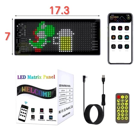 LED العيون السحرية لجميع السيارات لوحة شاشة App التحكم DIY مرنة سهلة التركيب تحتوي على رسوم متحركة عرض لشاحنة Led عيون الزجاج الأمامي