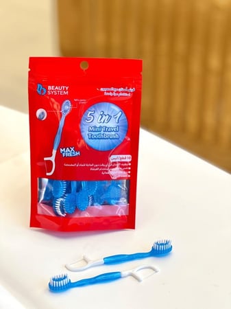 فرشاة ومعجون مع خيط تنظيف الاسنان من بيوتي سيستم , 10 قطع