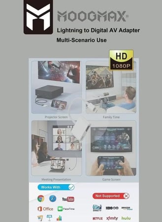 وصلة 2 في 1 - HDMI + شاحن ايفون MOOG MAX ( MX-AD013 )