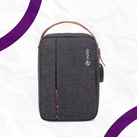 شنطة يد رجالية مع مدخل usb من POSO ( أسود )