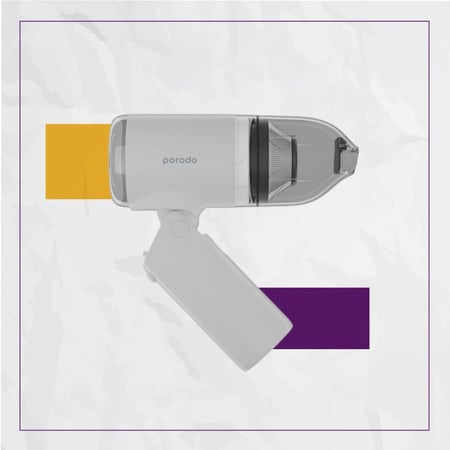 مكنسة كهربائية محمولة قابلة للطي من PORODO (أبيض)