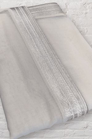 مشلح جنتل أبيض ملكي زري فضي