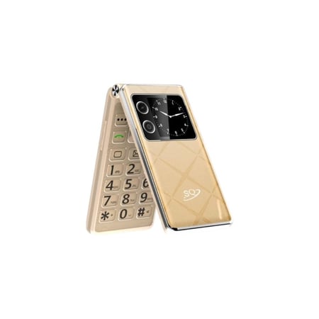 جوال SQ600 القابل للطي بشاشتين – شريحتين، صوت عالي، بطارية 2300mAh – SQ2 Mobile SQ600
