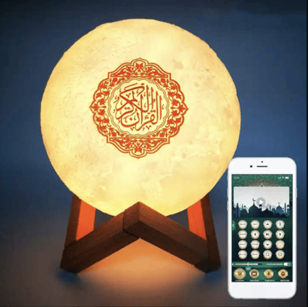 القرآن الكريم مصباح القمر بلوتوث ,هدية مسلم , ضوء القمر , التحكم عن بعد , لتعليم القرآن الكريم