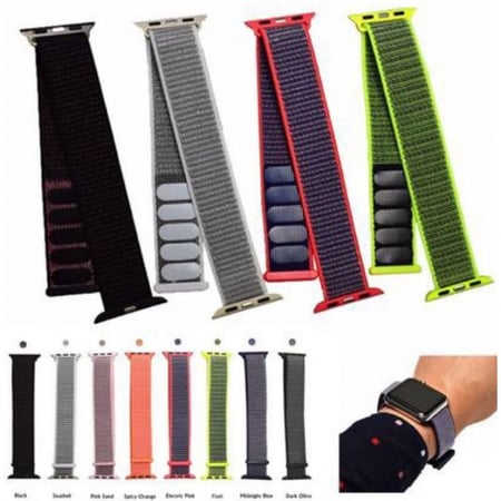 سوار رياضى قماشى بديل لساعة يد أبل آي ووتش سلسلة 5/4/3/2/1 قياس 42-44 مم