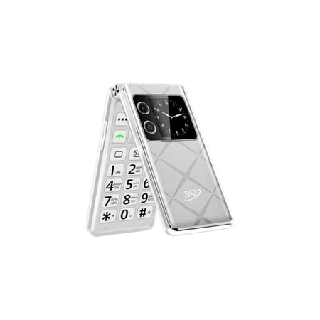 جوال SQ600 القابل للطي بشاشتين – شريحتين، صوت عالي، بطارية 2300mAh – SQ2 Mobile SQ600