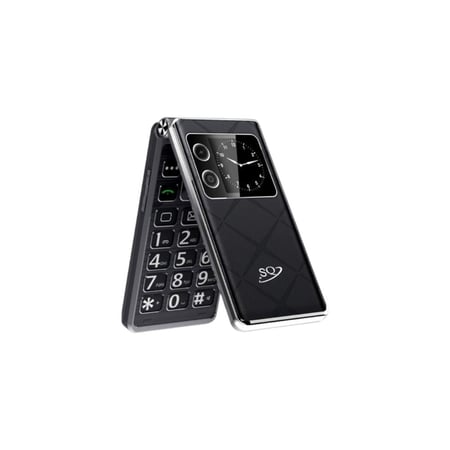 جوال SQ600 القابل للطي بشاشتين – شريحتين، صوت عالي، بطارية 2300mAh – SQ2 Mobile SQ600