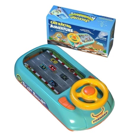 لعبة سيارة محاكية لسيارات السباق مزودة بمقود قيادة تفاعلي مع اضاءة و موسيقى