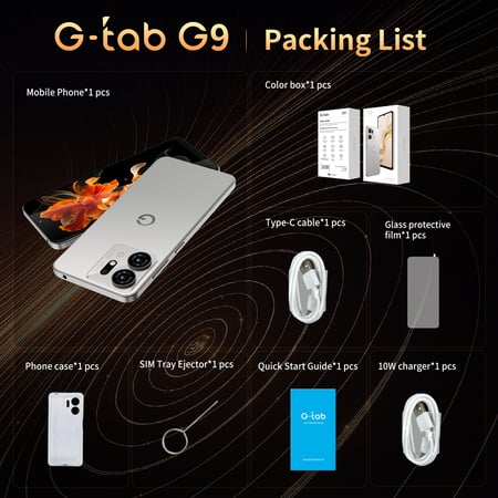 جوال جي تاب G-tab G9‏ 10GB رام و128GB مع شاشة 6.75 إنش 120Hz