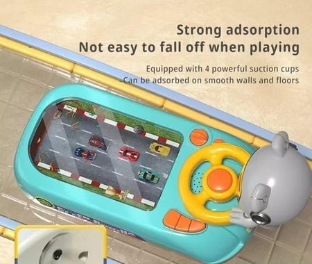 لعبة سيارة محاكية لسيارات السباق مزودة بمقود قيادة تفاعلي مع اضاءة و موسيقى