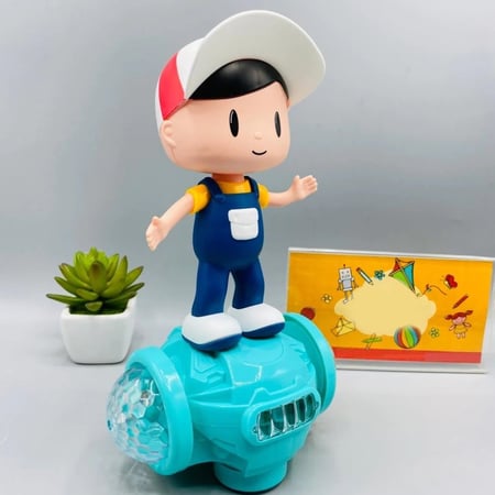 دمية سكوتر مع صبي موسيقي تدور 360 درجة مع ضوء 5D وموسيقى تفاعلية