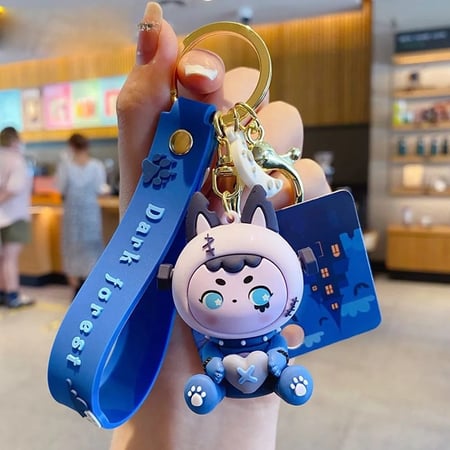 سلسلة مفاتيح دمى الغابة المسحورة أشكال منوعة مع حلقة مفاتيح متحركة , هدية لطيفة .