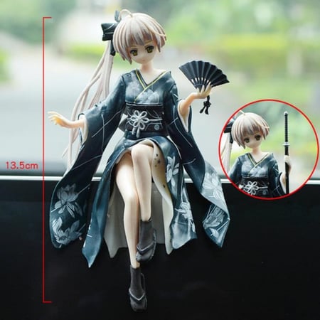 مجسم شخصية الانمي باللباس الياباني التقليدي الكيمونو المحببة لعشاق تزيين التابلو بتصميم جميل و لطيف , للسيارة و الكمبيوتر و المكتب