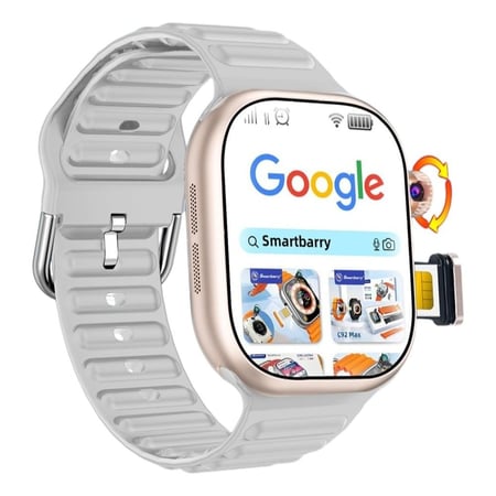 ساعة Smartbarry EDS C99 Plus الذكية مع شاشة AMOLED ‎2.06‎ بوصة، كاميرا دوارة قابلة للسحب، 4G SIM، GPS، ذاكرة 3+32 جيجابايت