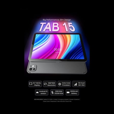 تابلت أوتيتو TAB-15، شاشة 10.1 بوصة، رام 64GB | 2GB ، معالج رباعي النواة كيبورد وقلم