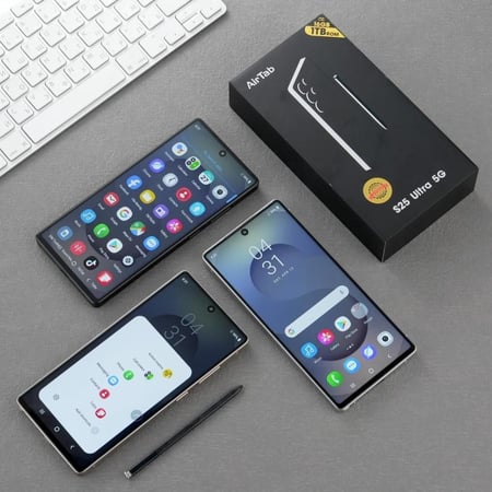 جوال إير تاب إس 25 ألترا (AirTab S25 Ultra 5G) - شاشة AMOLED 120Hz (128 جيجابايت) مع قلم ذكي