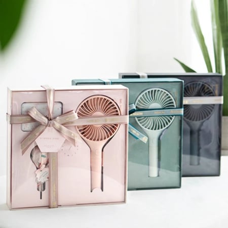 مجموعة هدايا Maoxin Summer Time - باور بانك صغير بسعة 10000 مللي أمبير في الساعة ، وكابل بيانات USB صغير بحجم 50 سم ومروحة USB محمولة - وردي
