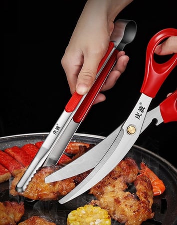 مقص وملقاط للشواء