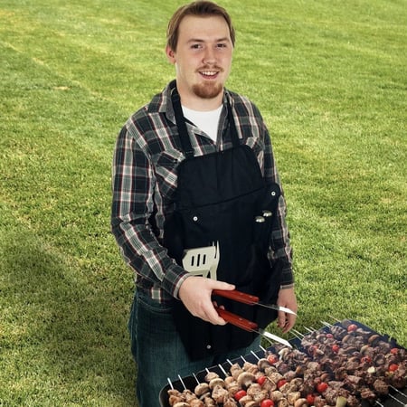 مريلة طبخ مع ادوات شواء - 7 قطع -