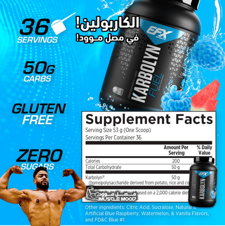 1سكوب كاربولين (توت أزرق!)-مكمل كارب