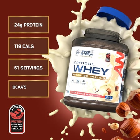 واي بروتين(شوكولاتة كندر بوينو البيضاء!)61سكوب-ابلايد نيوتريشن,(Applied Nutrition White Choco Bueno,2kg)