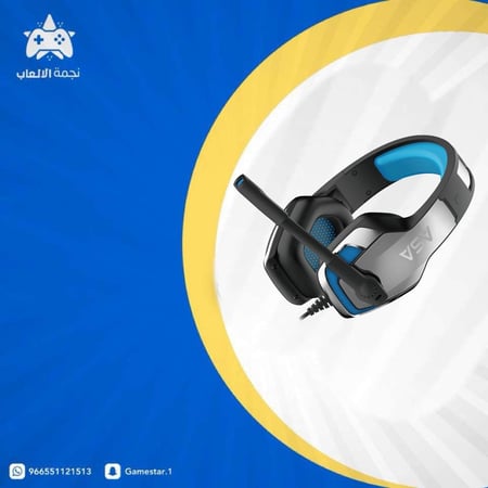 A30 سماعة الألعاب - اللون أسود وأزرق ASA