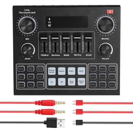 بطاقة الصوت الخارجية ميكروفون بطاقة الصوت البث المباشر V9 live sound card