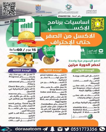 دورة أساسيات برنامج الإكسل