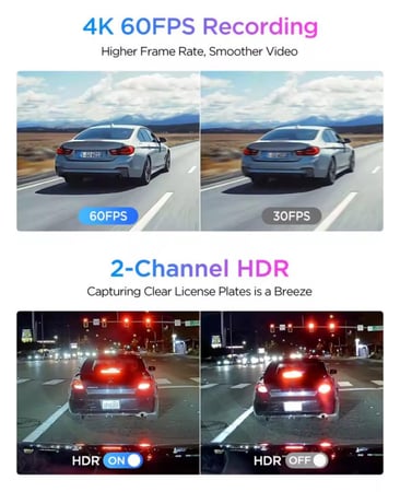 داش كام فيوفو VIOFO A329S 3CH 4K GPS أمامية ، خلفية ، داخلية
