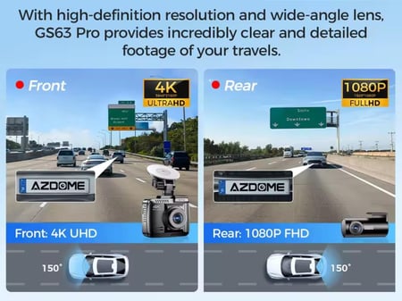 داش كام أزدوم 4K - GS63H Pro  أمامية + خلفية