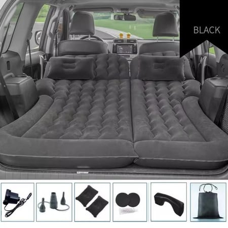مرتبة قابلة للنفخ للسيارة ، وسادة نوم هوائية مزدوجة مقاومة للرطوبة + ماطور هواء  يعمل على منفذ الولاعة