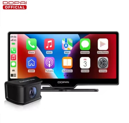 شاشة مع داش كام أمامية , خلفية تدعم ابل كار بلاي واندرويد اوتو DDPAI M5S