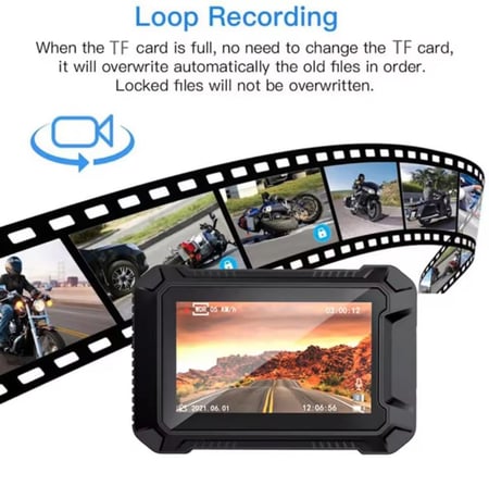 كاميرا ثنائية للدراجة النارية 1080P DVR -WiFi