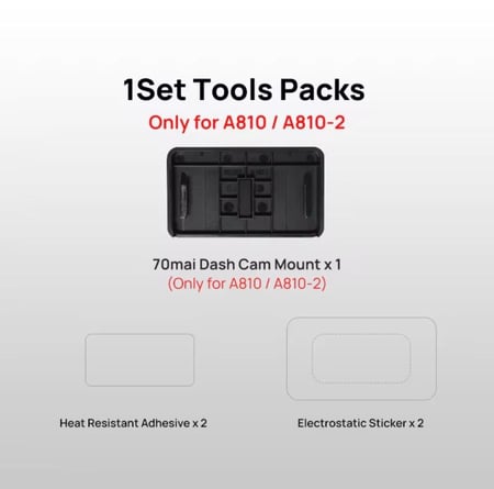 قاعدة تثبيت داش كام شاومي 70mai مع ملصق الزجاج A810, T800, A810-2 , A800 , A800S , A800-1 , A510 , A500S , A200 , D10 , A500 , Omni X800 , Omni X200