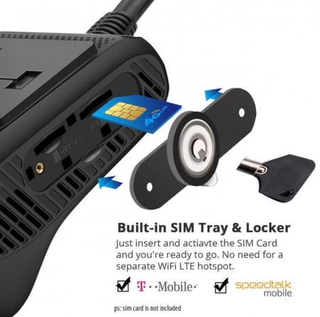 داش كام 4G -‏JC400 أمامية ، خلفية ، بث مباشر وتتبع